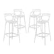 Modway Entangled Modern Molded Plastic Four Bar Stools in White - Fully Assembled
