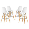 Pyramid Dining Side Bar Stool Set of 4, White  - No Shipping Charges