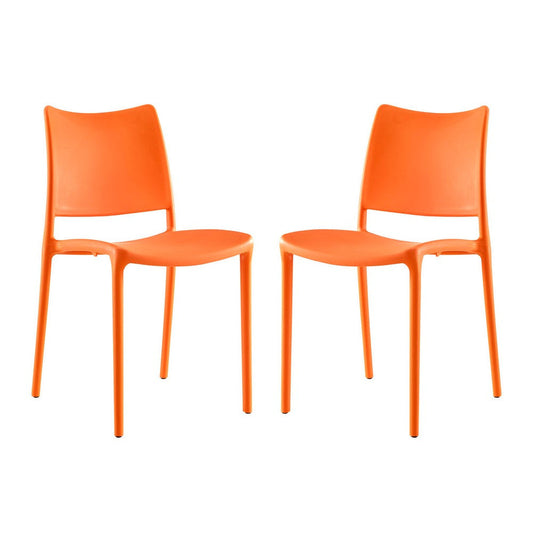 Orange Hipster Dining Side Chair Set of 2 