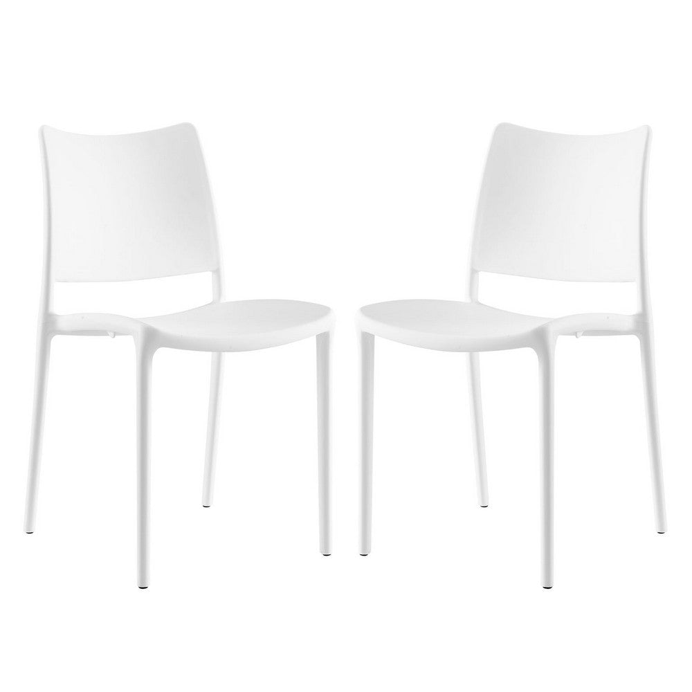 White Hipster Dining Side Chair Set of 2 