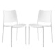 Modway Hipster Contemporary Modern Molded Plastic Stacking Two Dining Chairs in White