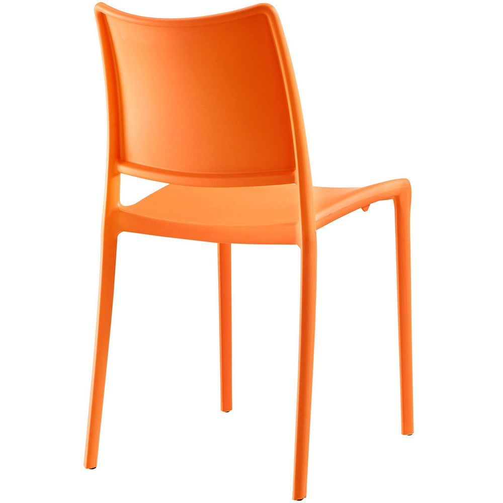 Modway Hipster Contemporary Modern Molded Plastic Stacking Four Dining Chairs in Orange MDY-EEI-2425-ORA-SET