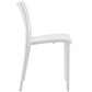 Modway Hipster Contemporary Modern Molded Plastic Stacking Four Dining Chairs in White MDY-EEI-2425-WHI-SET