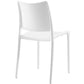 Modway Hipster Contemporary Modern Molded Plastic Stacking Four Dining Chairs in White MDY-EEI-2425-WHI-SET