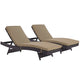 Convene Outdoor Patio Chaise Set of 2 by Modway| Espresso Mocha