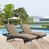 Convene Outdoor Patio Chaise Set of 2 by Modway| Espresso Mocha