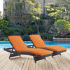 Convene Outdoor Patio Chaise Set of 2 by Modway| Espresso Orange