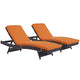 Convene Outdoor Patio Chaise Set of 2 by Modway| Espresso Orange