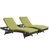 Convene Outdoor Patio Chaise Set of 2 by Modway| Espresso Peridot