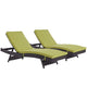 Convene Outdoor Patio Chaise Set of 2 by Modway| Espresso Peridot