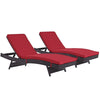 Convene Outdoor Patio Chaise Set of 2 by Modway| Espresso Red