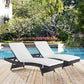 Modway Convene Wicker Rattan Outdoor Patio Chaise Lounge Chairs in Espresso White - Set of 2 MDY-EEI-2428-EXP-WHI-SET