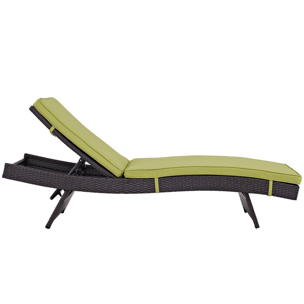 Convene Outdoor Patio Chaise Set of 4 by Modway| Espresso Peridot