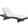 Modway Convene Wicker Rattan Outdoor Patio Chaise Lounge Chairs in Espresso White - Set of 4 MDY-EEI-2429-EXP-WHI-SET