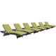 Convene Outdoor Patio Chaise Set of 6 by Modway| Espresso Peridot
