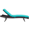 Modway Convene Wicker Rattan Outdoor Patio Chaise Lounge Chairs in Espresso Turquoise - Set of 6 MDY-EEI-2430-EXP-TRQ-SET