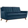 Modway Beguile Mid-Century Modern Sofa Upholstered Fabric with Sofa Loveseat and Armchair in Azure MDY-EEI-2431-AZU-SET