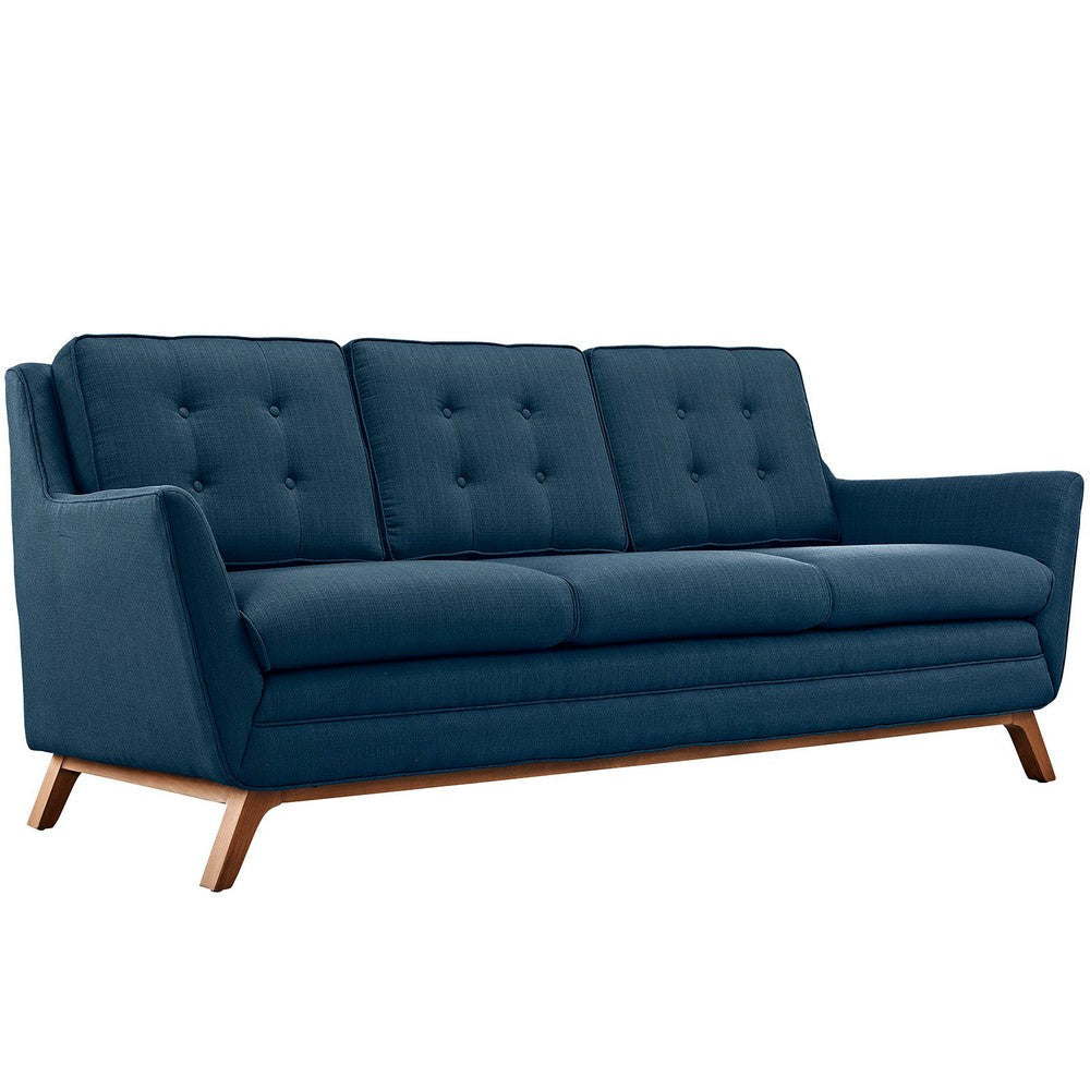 Modway Beguile Mid-Century Modern Sofa Upholstered Fabric with Sofa and Armchair in Azure MDY-EEI-2433-AZU-SET