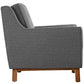 Modway Beguile Mid-Century Modern Sofa Upholstered Fabric with Sofa and Armchair in Gray MDY-EEI-2433-DOR-SET