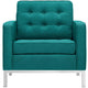 Loft Upholstered Fabric Armchairs Set of 2 by Modway| Teal
