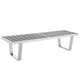 Modway Sauna Stainless Steel 5' Bench in Silver