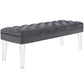 Valet Velvet Bench, Gray  - No Shipping Charges