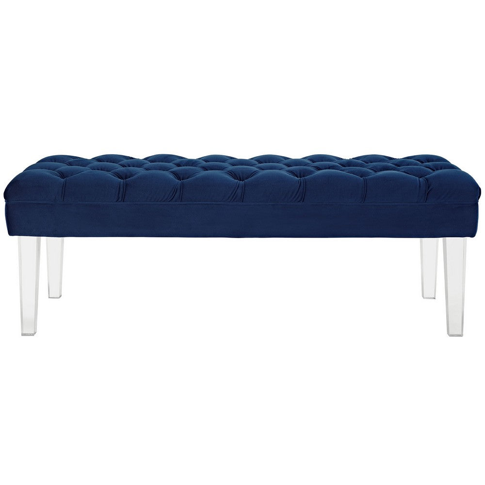 Valet Performance Velvet Bench by Modway| Navy