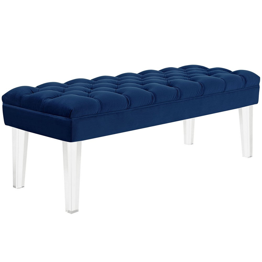Valet Performance Velvet Bench by Modway| Navy