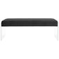 Roam Velvet Bench, Black  - No Shipping Charges