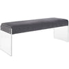 Roam Velvet Bench, Gray  - No Shipping Charges