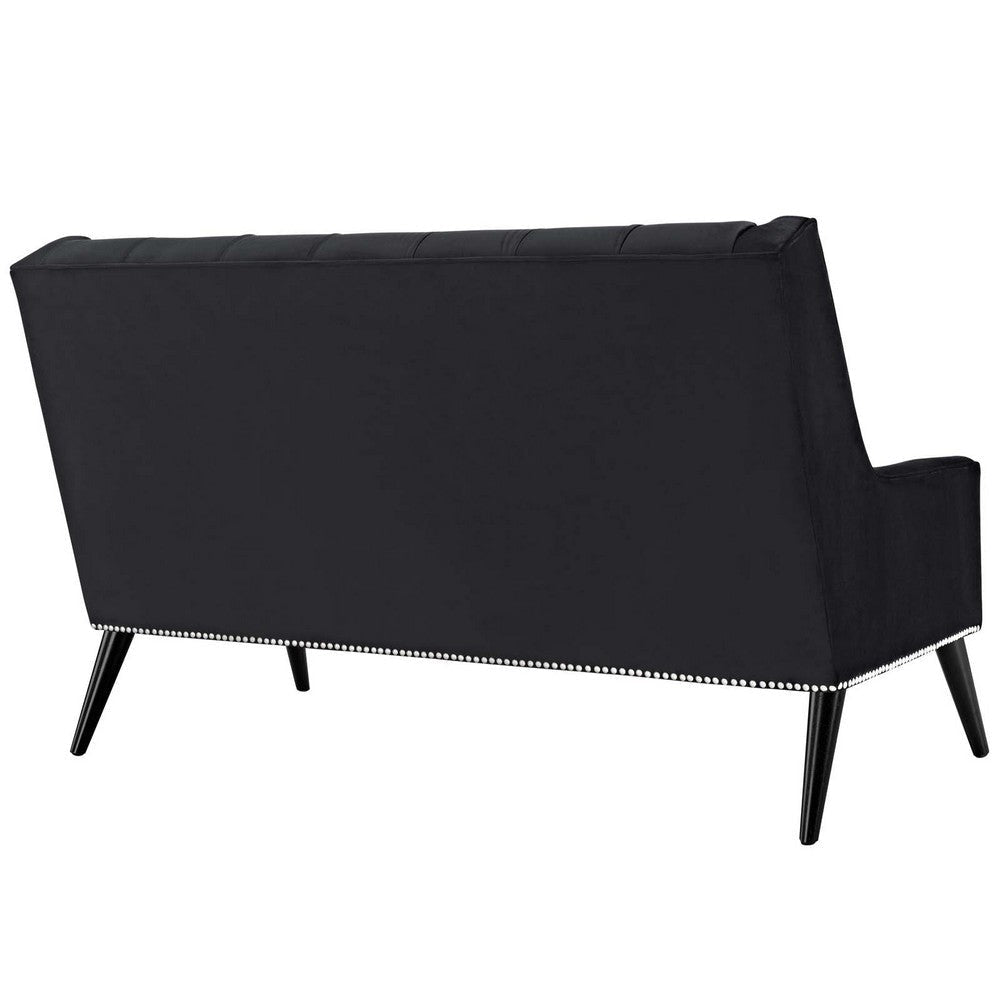 Modway Peruse Velvet Loveseat in Black MDY-EEI-2462-BLK