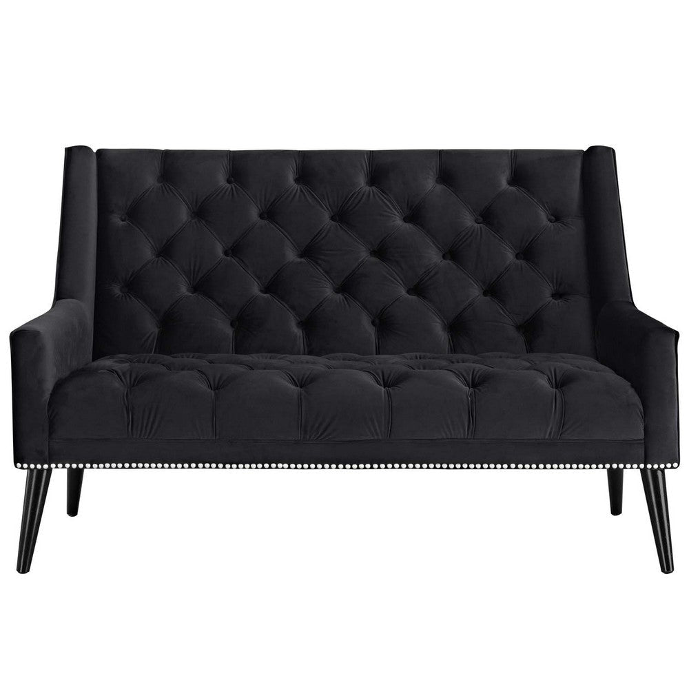 Modway Peruse Velvet Loveseat in Black MDY-EEI-2462-BLK