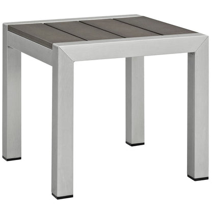 Shore 3 Piece Outdoor Patio Aluminum Set, Silver Gray Size : 76"Lx25"Wx12"H  - No Shipping Charges