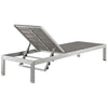 Shore Set of 2 Outdoor Patio Aluminum Chaise, Silver Gray Size : 76"Lx25"Wx12"H  - No Shipping Charges