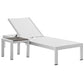 Shore 2 Piece Outdoor Patio Aluminum Set, Silver White - No Shipping Charges