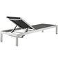 Shore Set of 2 Outdoor Patio Aluminum Chaise, Silver Black - No Shipping Charges