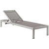 Shore Set of 2 Outdoor Patio Aluminum Chaise , Silver Gray - No Shipping Charges