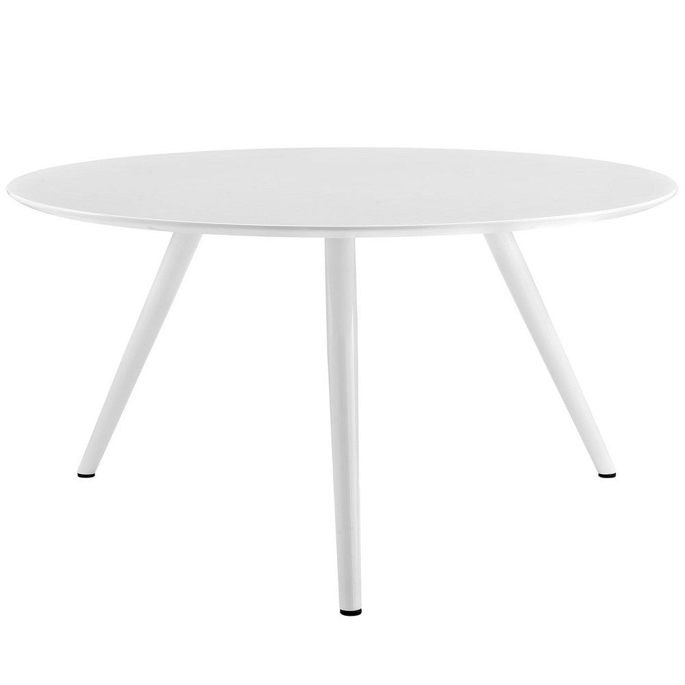 Modway Lippa 54’’ Mid-Century Modern Dining Table with Round Top and Tripod Base in White MDY-EEI-2524-WHI