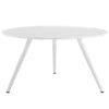 Modway Lippa 54" Mid-Century Modern Dining Table with Round Top and Tripod Base in White