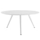 Modway Lippa 60’’ Mid-Century Modern Dining Table with Round White Top and Tripod Base in White MDY-EEI-2525-WHI