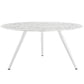 Modway Lippa 60" Mid-Century Dining Table with Round Artificial Marble Top and Tripod Base in White