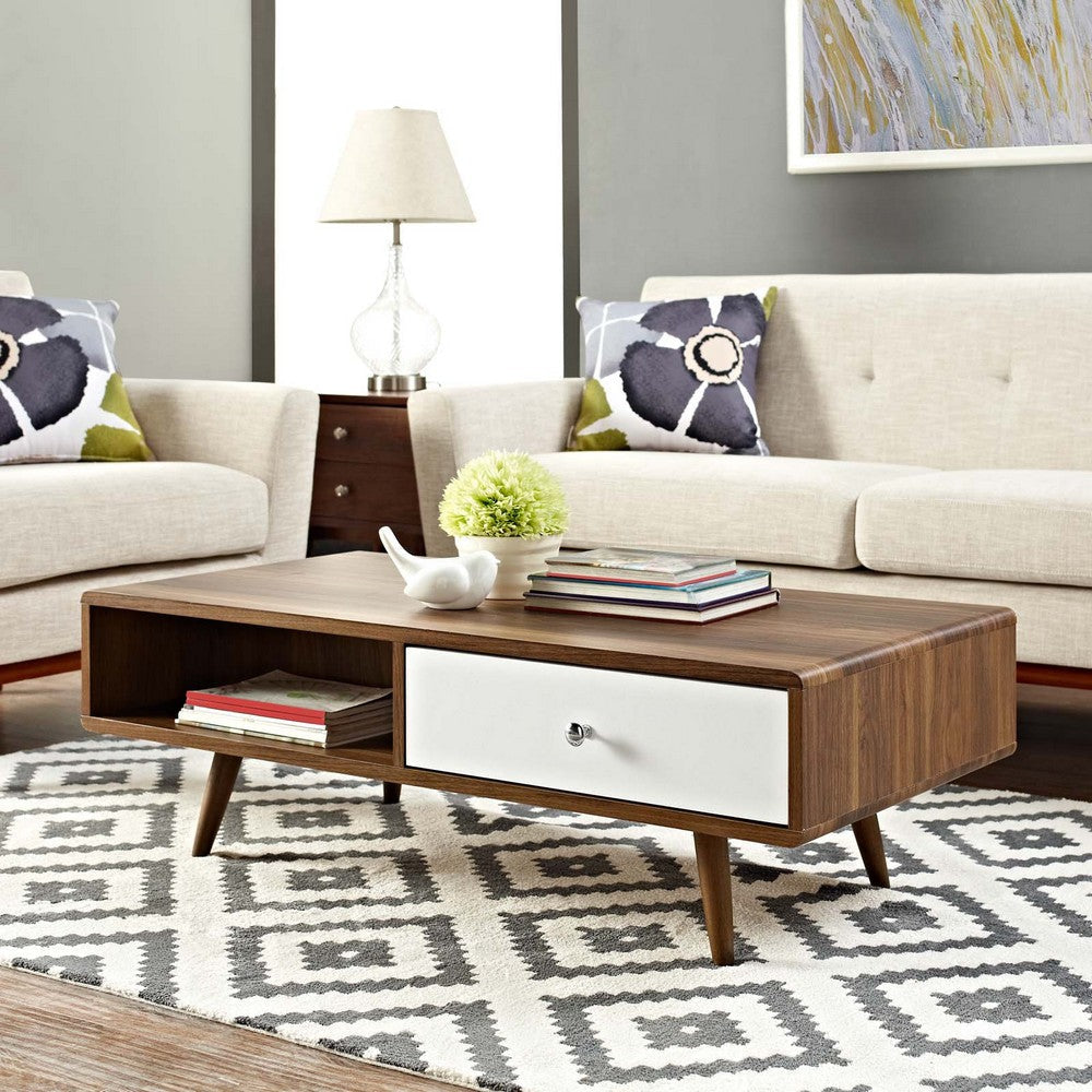 Transmit Coffee Table, Walnut White - No Shipping Charges