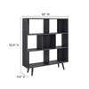 Modway EEI-2529-CHA Transmit 7 Shelf Wood Grain Bookcase Charcoal MDY-EEI-2529-CHA