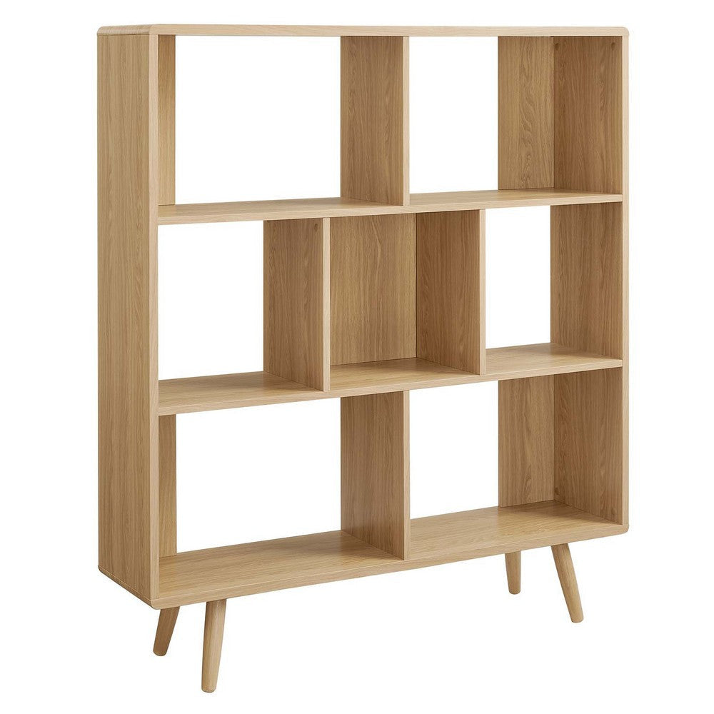 Modway EEI-2529-OAK Transmit 7 Shelf Wood Grain Bookcase, Oak