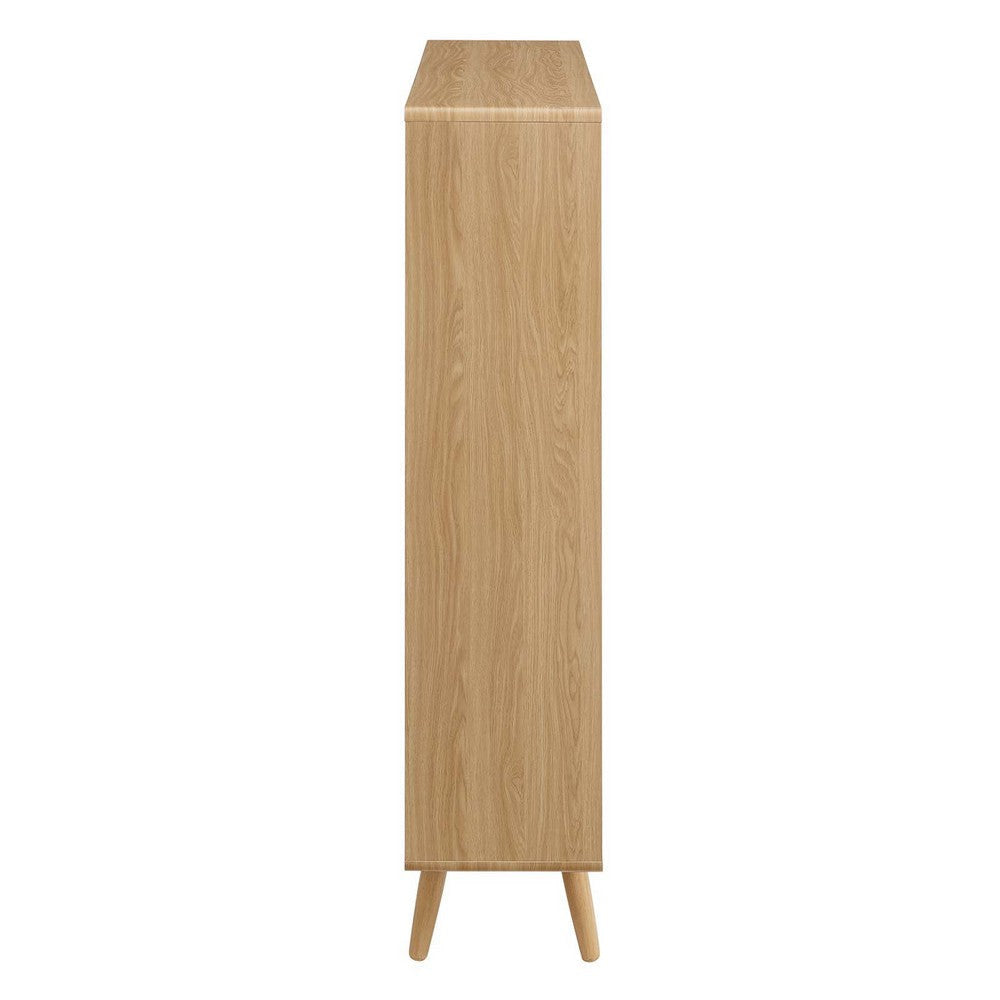 Modway EEI-2529-OAK Transmit 7 Shelf Wood Grain Bookcase Oak MDY-EEI-2529-OAK