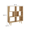 Modway EEI-2529-OAK Transmit 7 Shelf Wood Grain Bookcase Oak MDY-EEI-2529-OAK