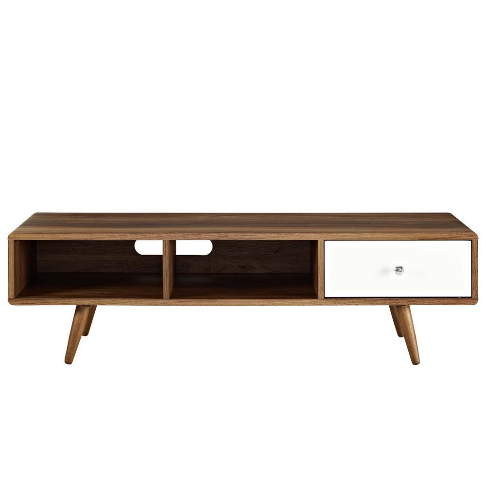 Transmit 55" TV Stand by Modway| Walnut White