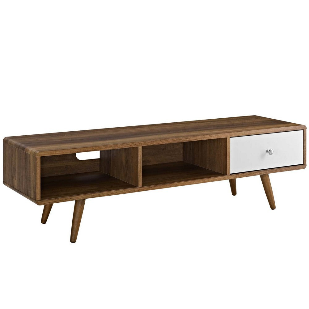 Transmit 55" TV Stand by Modway| Walnut White