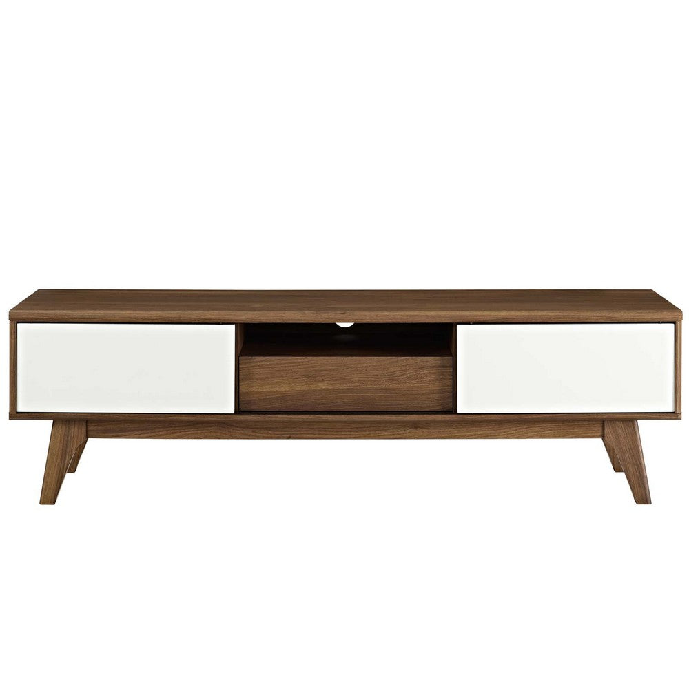 Envision 59" TV Stand by Modway| Walnut White