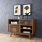 Modway Render Mid-Century Modern Two-Tier Display Stand in Oak